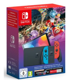 Nintendo Switch Oled + Mario Kart 8 Deluxe + Abbonamento Online 3 Mesi (Neon)