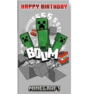 Minecraft Happy Birthday Boom Biglietto Auguri