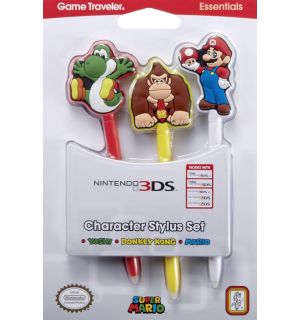 Stylus Pen Nintendo - Yoshi, Donkey Kong, Super Mario (3 Pezzi)