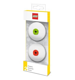 Lego - Gomme (Verde, Rosso, 2 pz)