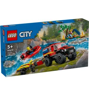 Lego City - Fuoristrada Antincendio E Gommone Di Salvataggio
