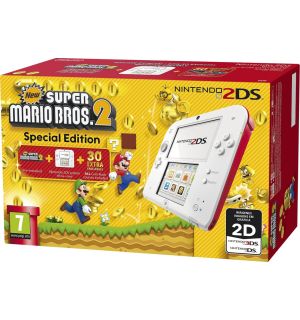 Nintendo 2DS + New Super Mario Bros 2 (Bianco E Rosso)