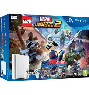PS4 500GB Slim Bianca (D Chassis) + Lego Marvel Super Heroes 2 + Lego Marvel Avengers