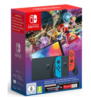 Nintendo Switch Oled + Mario Kart 8 Deluxe + Abbonamento Online 3 Mesi (Neon)