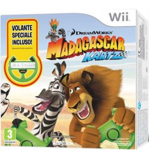 Madagascar Kartz + Volante Wii