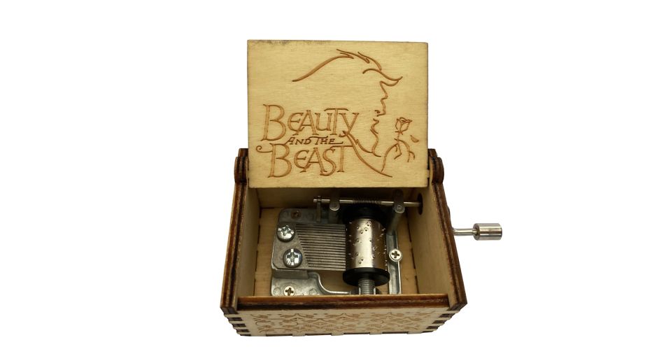 La Bella e la Bestia scatola decorativa in legno Carillon Music Box Collezione 